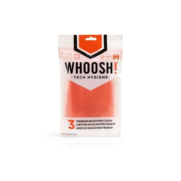 Pack de 3 Paños de Microfibra Whoosh WSH007/ 35.6 x 35.6 cm | Herramientas y Limpieza