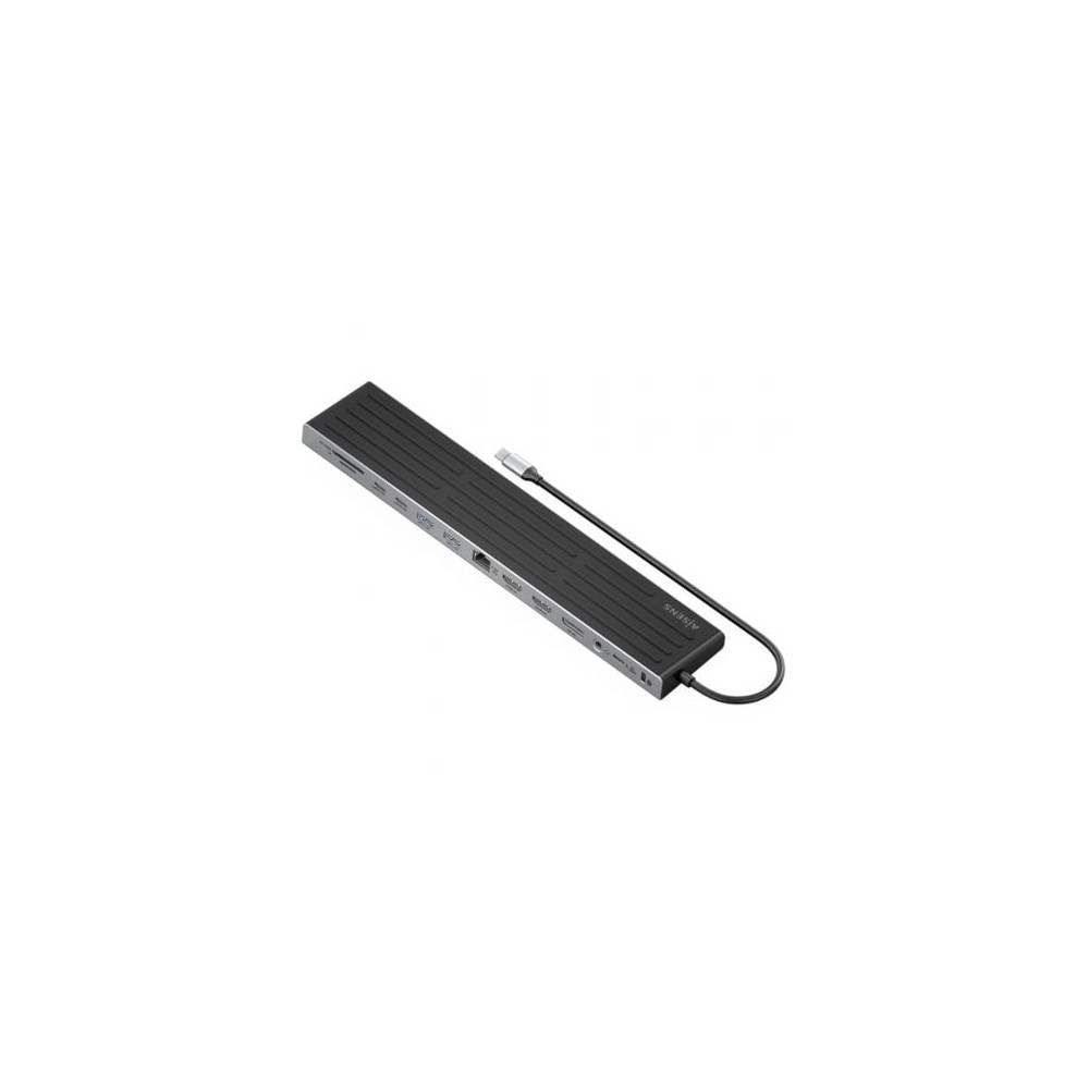 Docking USB Tipo-C Aisens ASUC-13P042-GR/ 2xUSB Tipo-C/ 1xUSB Tipo-C PD/ 2xUSB/ 2xHDMI/ 1xDisplayPort/ 1xLector de Tarjetas/ 1xJ