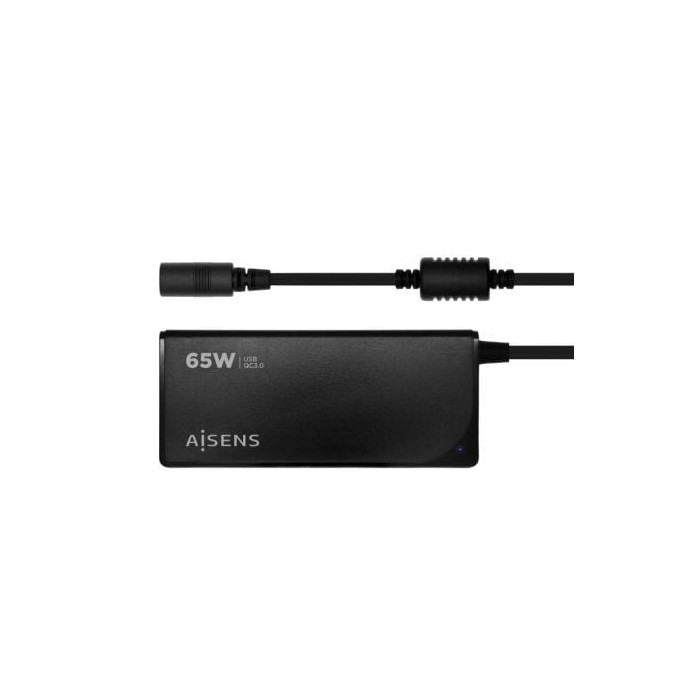 Cargador de Portátil Aisens ASLC-65WAUTO-BK/ 65W/ 1xUSB QC3.0/ Automático/ 9 Conectores/ Voltaje 18.5-20V | Cargadores