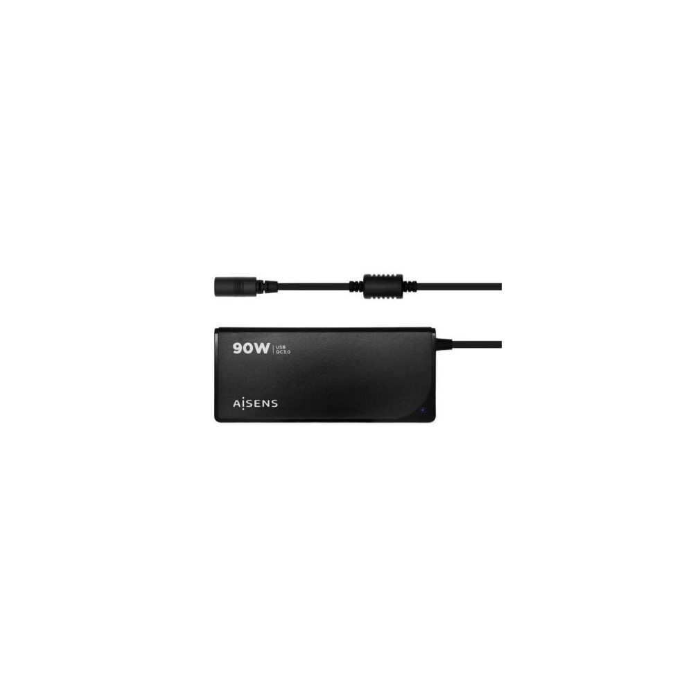 Cargador de Portátil Aisens ASLC-90WAUTO-BK/ 1xUSB/ 90W/ Automático/ 12 Conectores/ Voltaje 15-20V | Cargadores