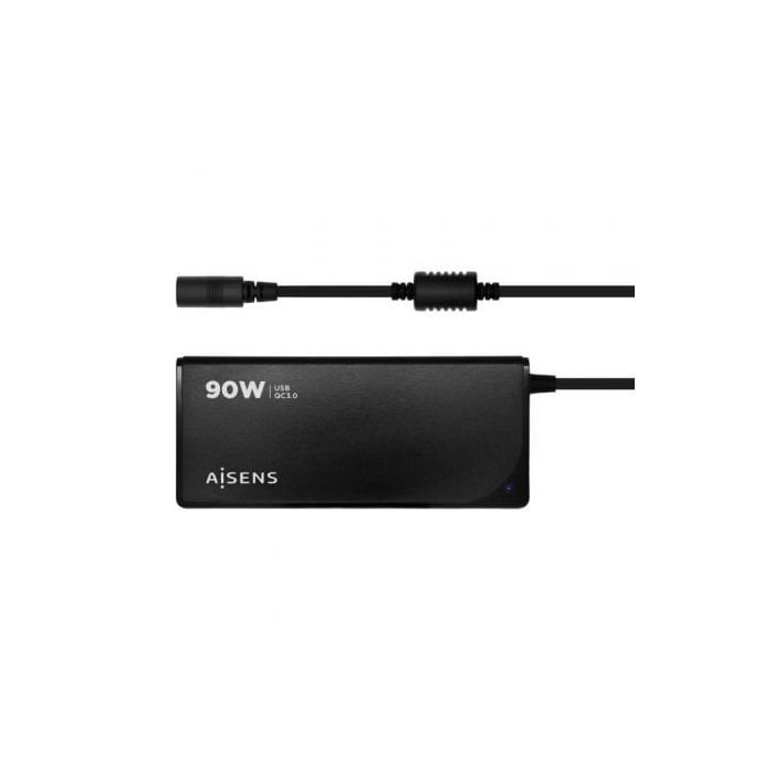 Cargador de Portátil Aisens ASLC-90WAUTO-BK/ 1xUSB/ 90W/ Automático/ 12 Conectores/ Voltaje 15-20V | Cargadores