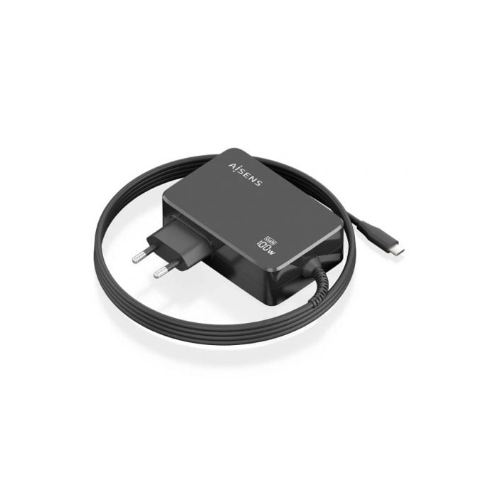 Cargador de Portátil GaN Aisens ASCH-1PD100WL50-BK USB Tipo-C/ 100W/ Automático/ Voltaje 5-20V | Cargadores
