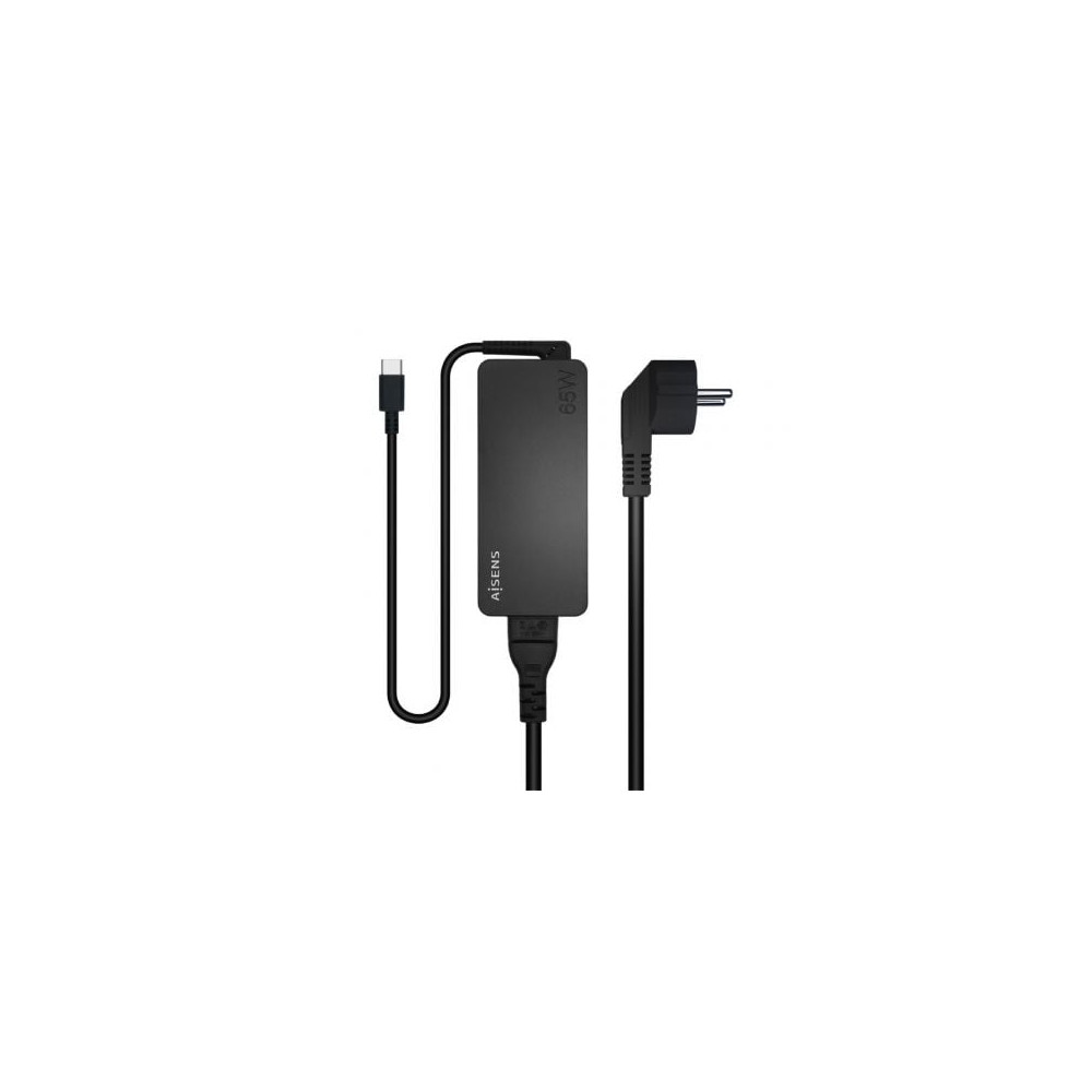 Cargador de Portátil Aisens ASCH-1PD65D-BK/ 1xUSB Tipo-C/ 65W/ Automatico/ Voltaje 5-20V | Cargadores