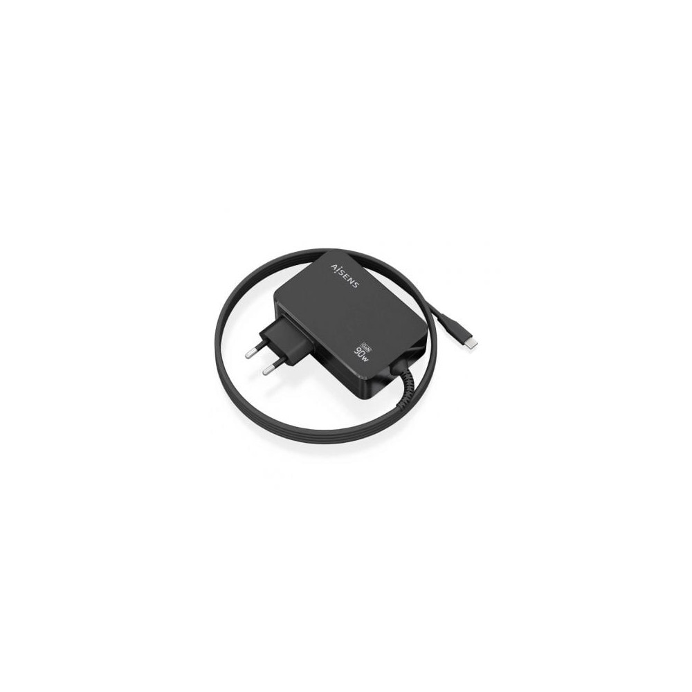 Cargador de Portátil GaN Aisens ASCH-1PD90WL034-BK/ 1xUSB Tipo-C + Cable 1.8m/ 90W/ Automático/ Voltaje 5-20V | Cargadores