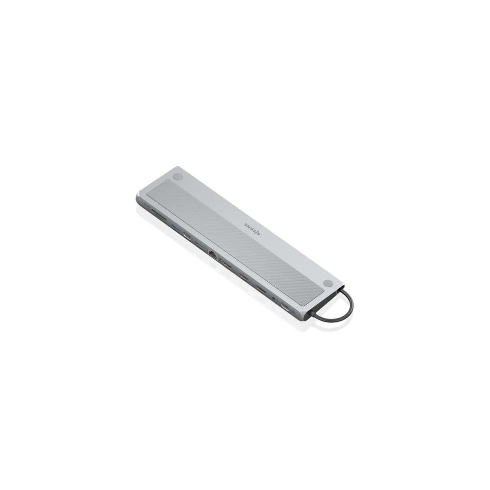 Docking USB Tipo-C Aisens ASUC-12P020-GR/ 2xHDMI 4K/ 3xUSB/ 1xUSB Tipo-C/ 1xRJ45/ 1xDisplayPort/ 1xLector Tarjetas/ 1xUSB Tipo-C