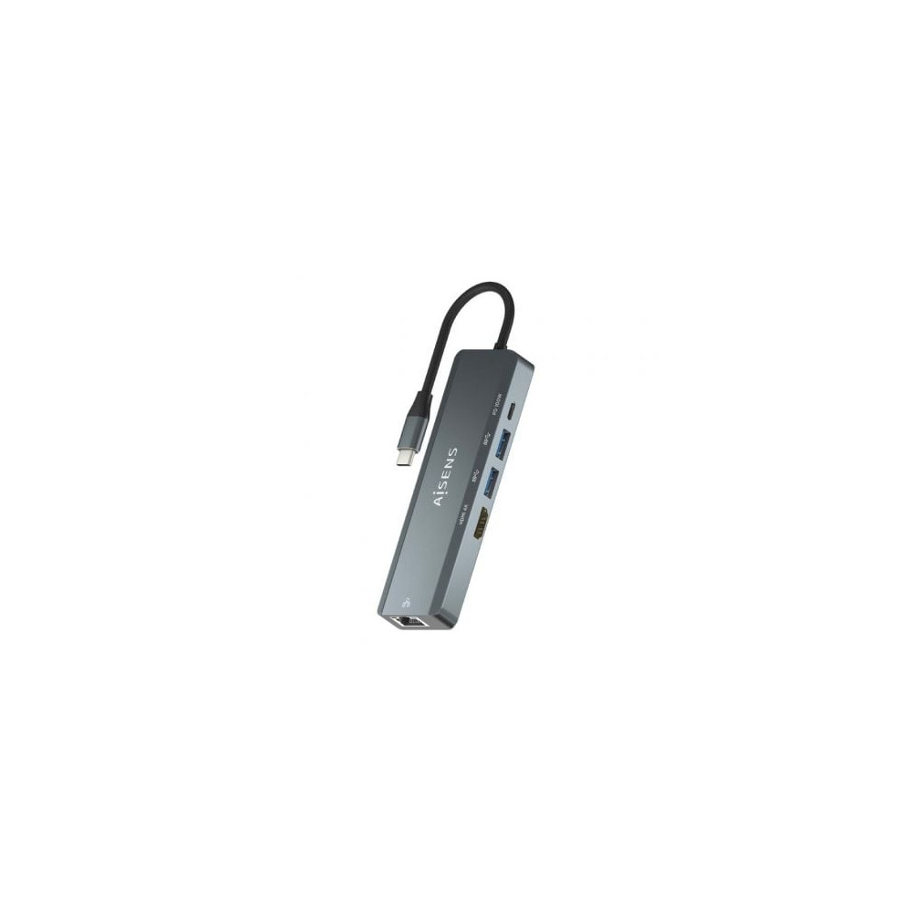 Docking USB Tipo-C Aisens ASUC-5P011-GR/ 1xHDMI 4K/ 2xUSB/ 1xRJ45/ 1xUSB Tipo-C/ 1xUSB Tipo-C PD/ Gris | Docks