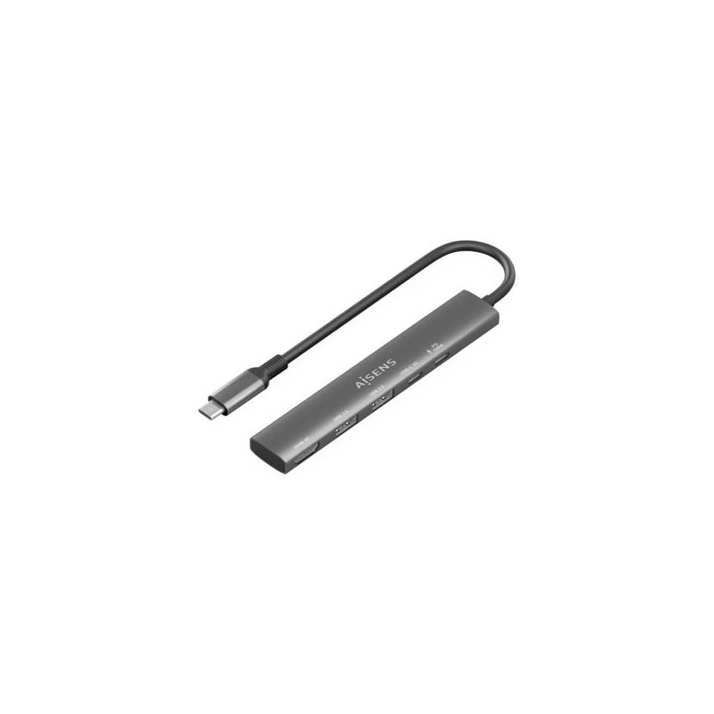 Docking USB Tipo-C Aisens ASUC-5P022-GR/ 1xHDMI 4K/ 2xUSB/ 1xUSB Tipo-C/ 1xUSB Tipo-C PD/ Gris | Docks