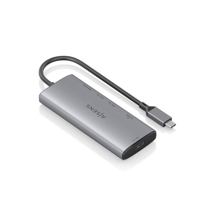 Docking USB Tipo-C Aisens ASUC-6P029-GR/ 1xHDMI 4K/ 1xUSB/ 2xUSB Tipo-C/ 1xLector de Tarjetas/ Gris | Docks