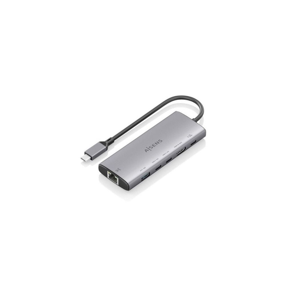 Docking USB Tipo-C Aisens ASUC-6P030-GR/ 1xHDMI 4K/ 1xUSB/ 2xUSB Tipo-C/ 1xRJ45/ 1xUSB Tipo-C PD/ Gris | Docks