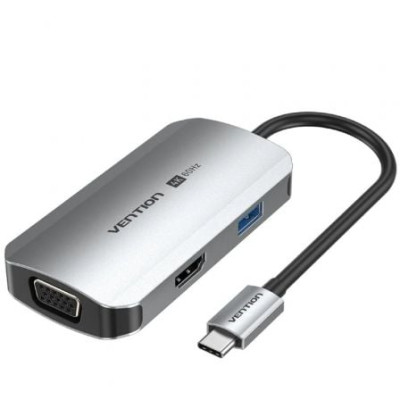 Docking USB Tipo-C Vention TQAHB/ 1xHDMI/ 1xUSB/ 1xVGA/ 1xUSB Tipo-C PD/ Gris | Docks