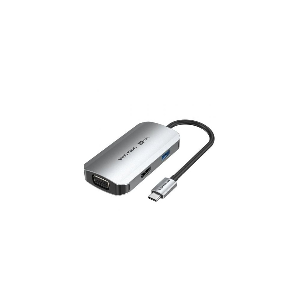 Docking USB Tipo-C Vention TQAHB/ 1xHDMI/ 1xUSB/ 1xVGA/ 1xUSB Tipo-C PD/ Gris | Docks