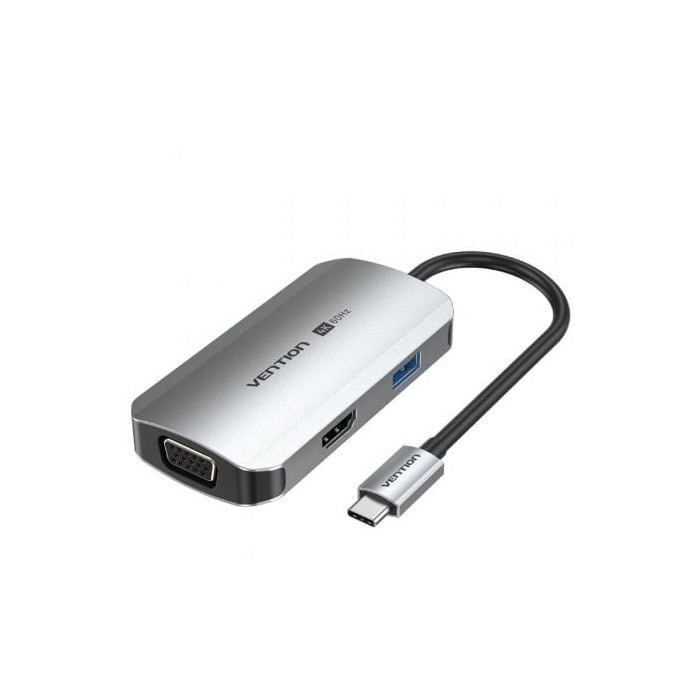 Docking USB Tipo-C Vention TQAHB/ 1xHDMI/ 1xUSB/ 1xVGA/ 1xUSB Tipo-C PD/ Gris | Docks