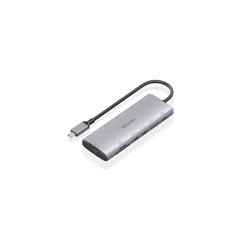Docking USB Tipo-C Aisens ASUC-7P031-GR/ 1xHDMI 4K/ 1xUSB/ 2xUSB Tipo-C/ 1xLector Tarjetas/ 1xUSB Tipo-C PD/ Gris | Docks