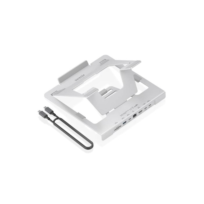 Soporte de Sobremesa - Docking USB Tipo-C Aisens ASUC-7P045-GR/ 1xUSB/ 1xUSB Tipo-C/ 1xHDMI/ 1xRJ45/ 1xLector de Tarjetas/ 1xUSB