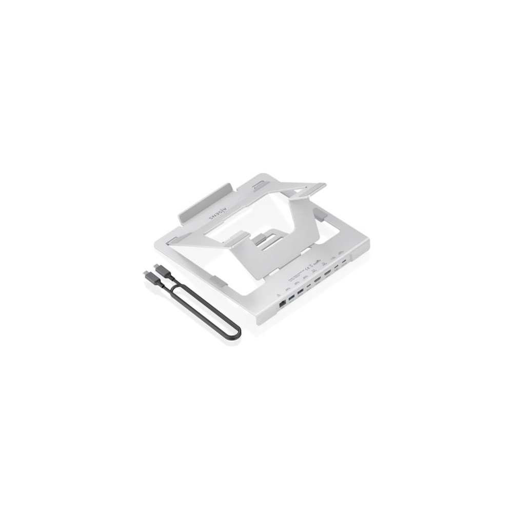 Soporte de Sobremesa - Docking USB Tipo-C Aisens ASUC-7P046-GR/ 2xUSB/ 1xUSB Tipo-C/ 2xHDMI/ 1xRJ45/ 1xUSB Tipo-C PD/ Gris | Doc