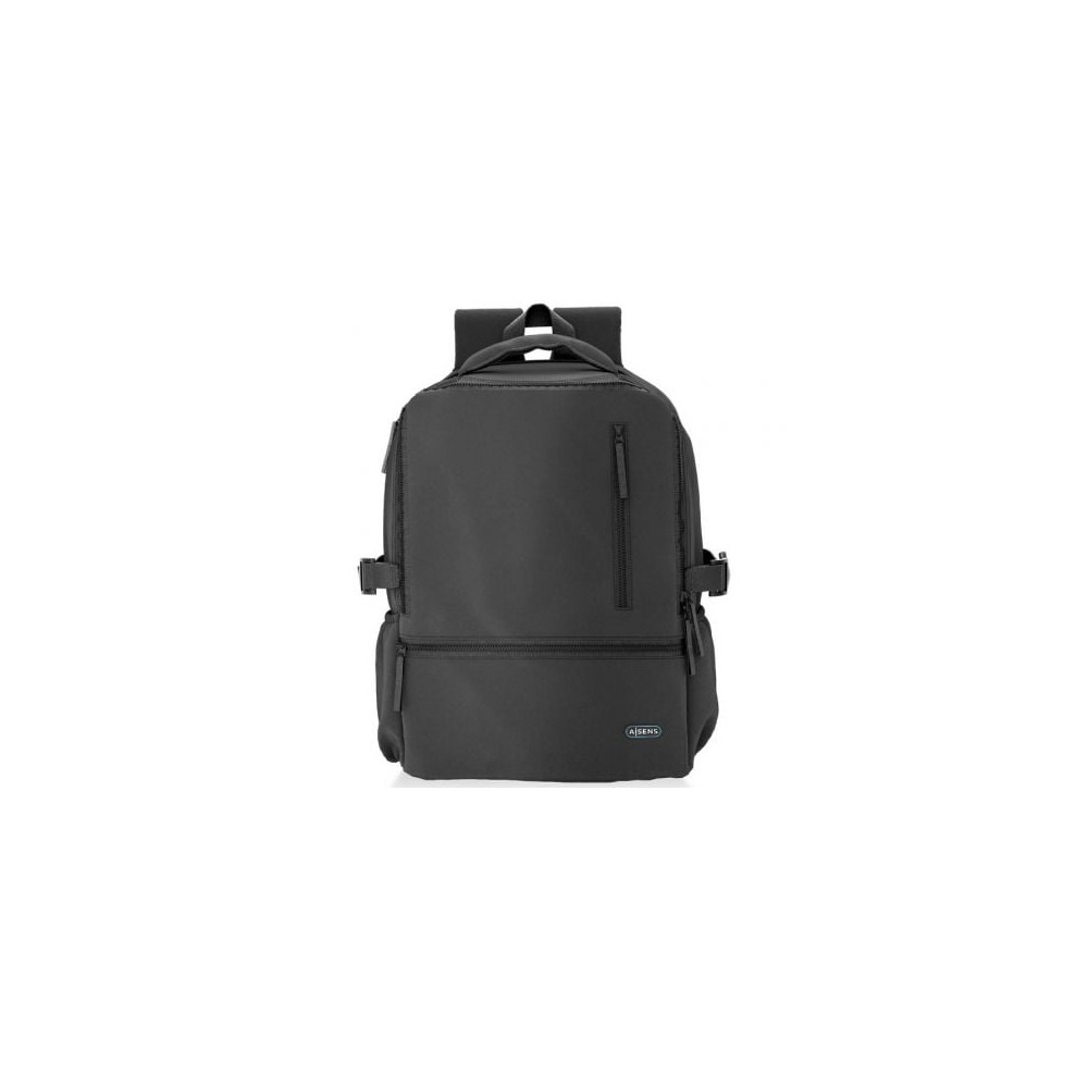 Mochila Aisens ASBG-BP086-BK para Portátiles hasta 15.6'/ Impermeable/ Negro | Mochilas