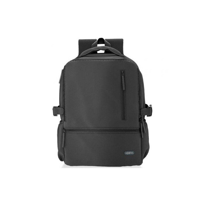 Mochila Aisens ASBG-BP086-BK para Portátiles hasta 15.6'/ Impermeable/ Negro | Mochilas