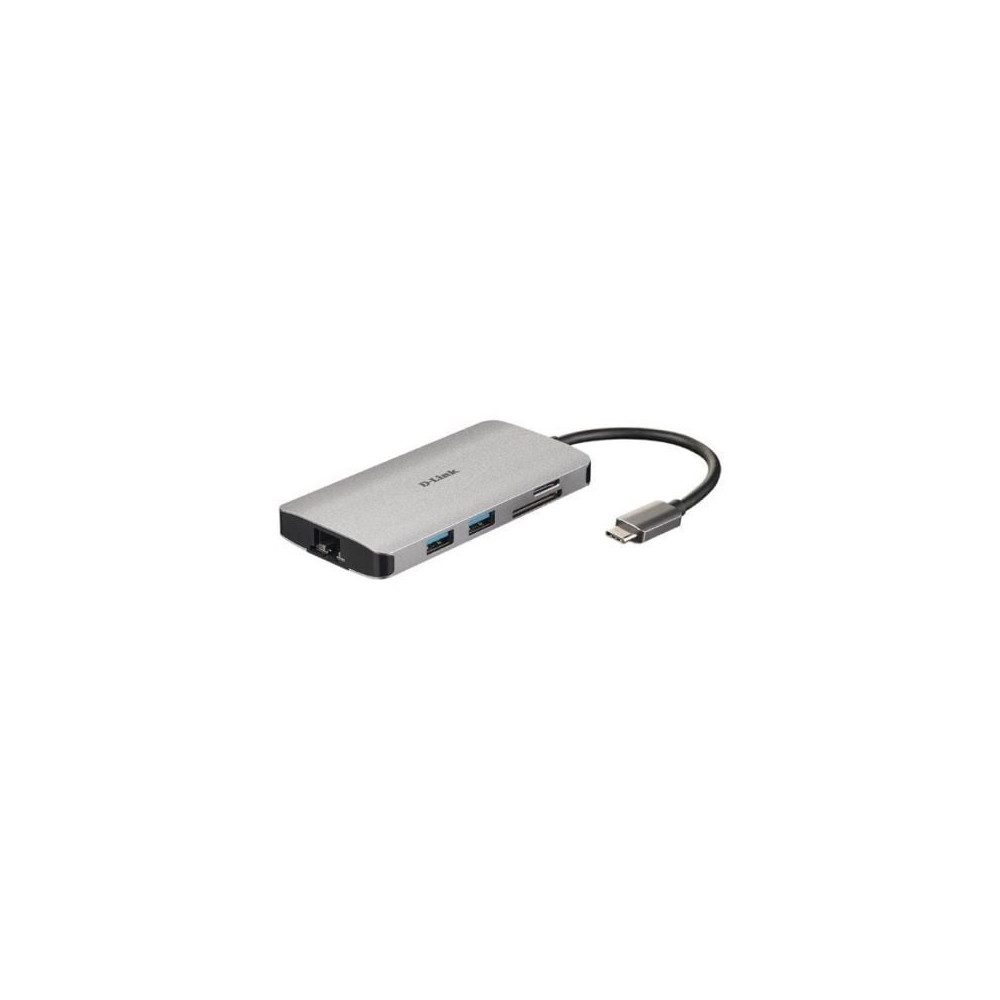 Docking USB Tipo-C D-Link DUB-M810/ 3xUSB/ 1xUSB Tipo-C/ 1xThunderbolt/ 1xHDMI 4K/ 1xRJ45/ 1xLector tarjetas/ Gris | Docks