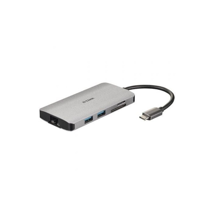 Docking USB Tipo-C D-Link DUB-M810/ 3xUSB/ 1xUSB Tipo-C/ 1xThunderbolt/ 1xHDMI 4K/ 1xRJ45/ 1xLector tarjetas/ Gris | Docks