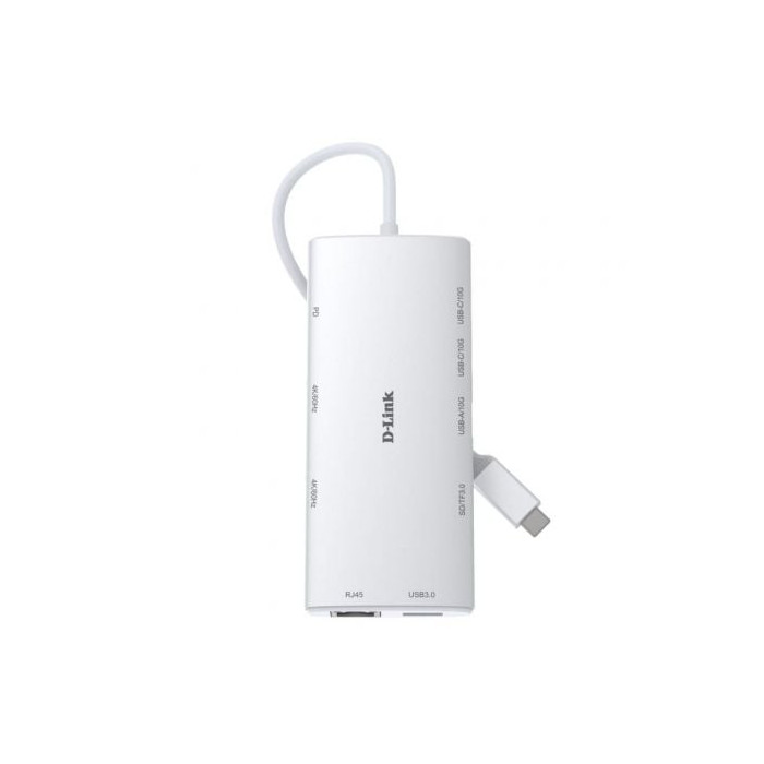 Docking USB Tipo-C D-Link DUP-A01/ 1xUSB/ 2xUSB Tipo-C/ 2xHDMI 4K/ 1xRJ45/ 1xLector de Tarjetas/ 1xUSB Tipo-C PD/ Blanco | Docks