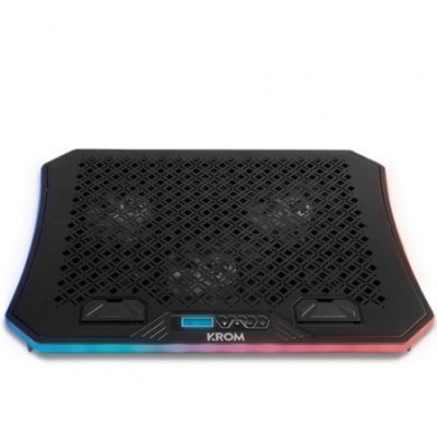 Soporte Refrigerante Krom Kooler para Portátiles hasta 19'/ Iluminación LED | Bases Refrigeradoras