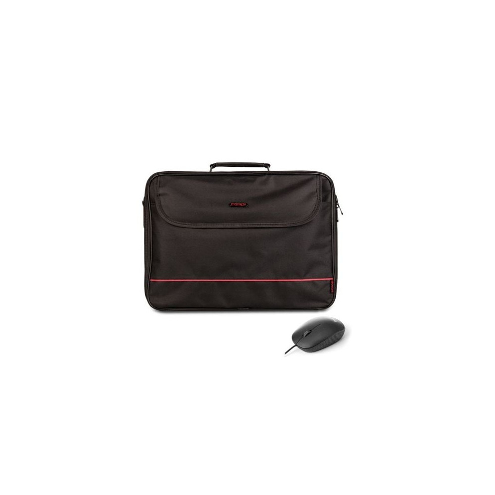 Maletín + Ratón Monray Bureau Kit para Portátiles hasta 16'/ Negro | Maletines y Fundas