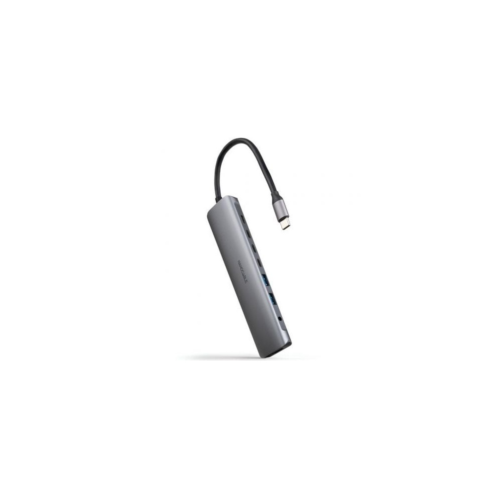 Docking Tipo-C Nanocable 10.16.4608/ 2xUSB/ 3xUSB Tipo-C/ 1xHDMI 4K/ 1xJack 3.5/ 1xUSB Tipo-C PD/ Gris | Docks