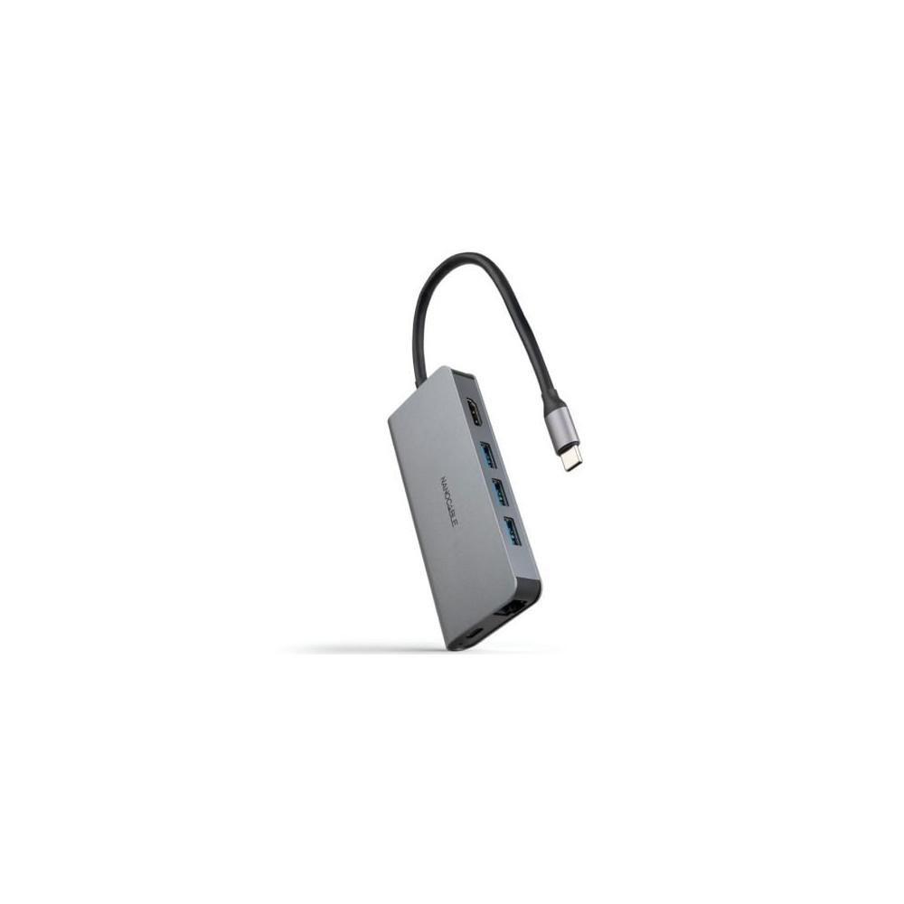 Docking Tipo-C Nanocable 10.16.4609/ 3xUSB/ 1xHDMI 4K/ 1xRJ45/ 1xLector tarjetas/ 1xUSB Tipo-C PD/ Gris | Docks