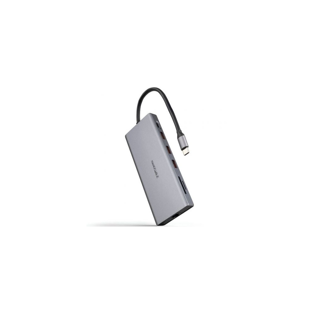 Docking Tipo-C Nanocable 10.16.4612/ 3xUSB/ 1xUSB Tipo-C/ 2xHDMI 4K/ 1xDisplayPort/ 1xRJ45/ 1xLector tarjetas/ 1xJack 3.5/ 1xUSB