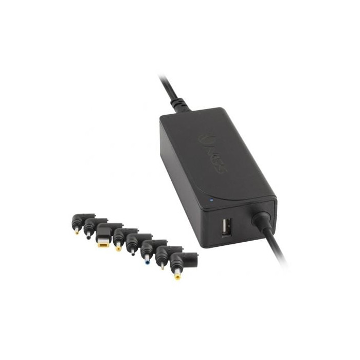 Cargador de Portátil NGS W-45W/ 1xUSB/ 45W/ Automático/ 8 Conectores/ Voltaje 19-20V | Cargadores