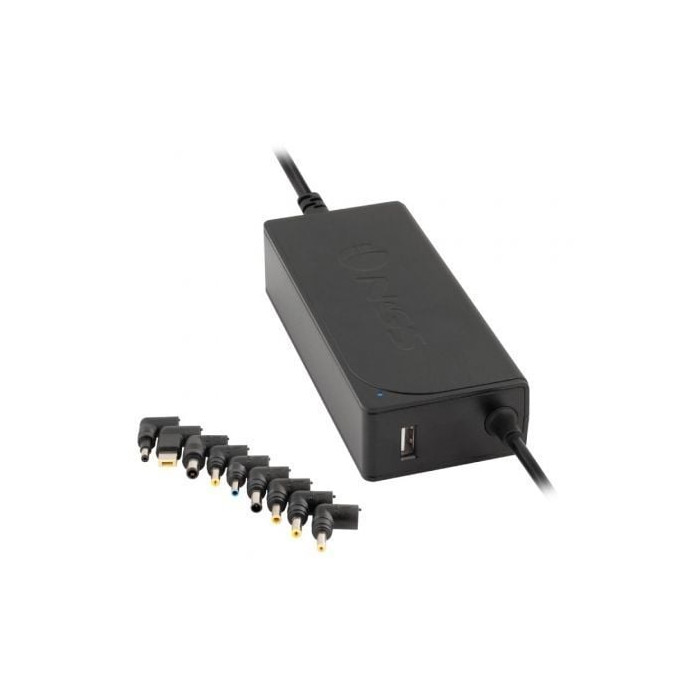 Cargador de Portátil NGS W-70W/ 1xUSB/ 70W/ Automático/ 9 Conectores/ Voltaje 18.5-20V | Cargadores