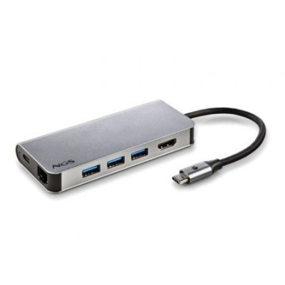 Docking USB Tipo-C NGS WonderDock8/ 3xUSB/ 1xUSB Tipo-C DP/ 1xHDMI 4K/ 1xRJ45/ 1xLector Tarjetas SD | Docks