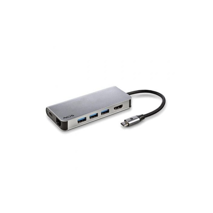 Docking USB Tipo-C NGS WonderDock8/ 3xUSB/ 1xUSB Tipo-C DP/ 1xHDMI 4K/ 1xRJ45/ 1xLector Tarjetas SD | Docks