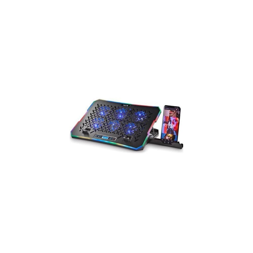Soporte Refrigerante NGS Hero Stand para Portátiles hasta 15.6'/ Iluminación LED | Bases Refrigeradoras