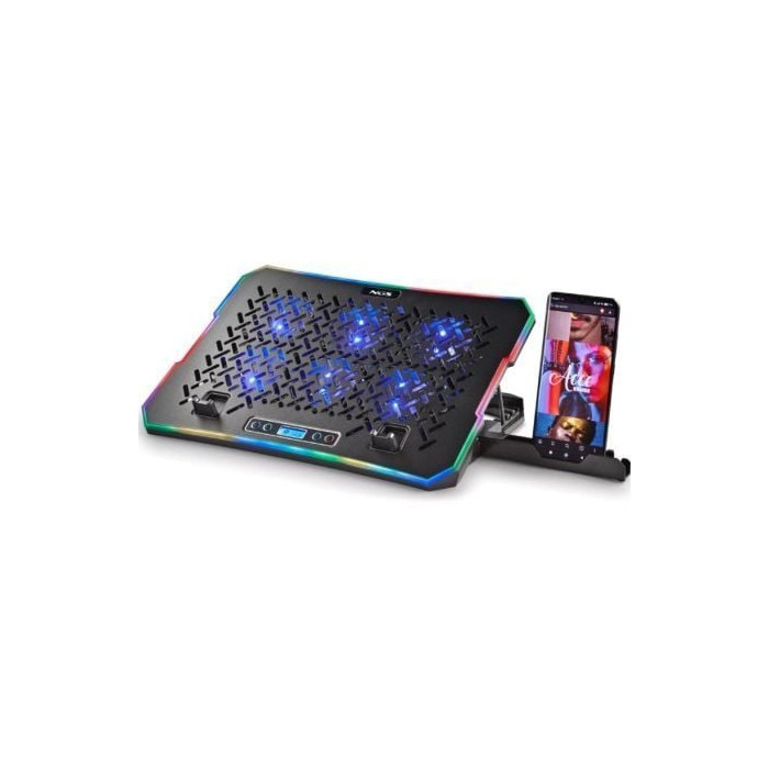 Soporte Refrigerante NGS Hero Stand para Portátiles hasta 15.6'/ Iluminación LED | Bases Refrigeradoras