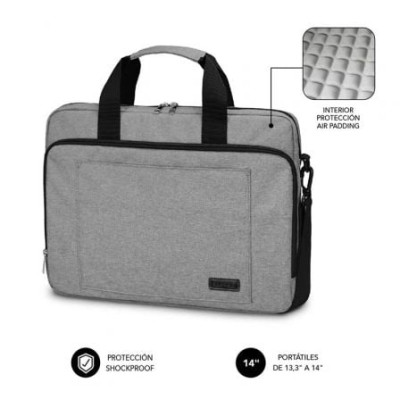 Maletín Subblim Air Padding Laptop Bag para Portátiles hasta 14'/ Cinta para Trolley/ Gris | Maletines y Fundas