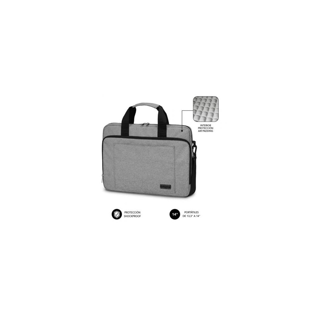 Maletín Subblim Air Padding Laptop Bag para Portátiles hasta 14'/ Cinta para Trolley/ Gris | Maletines y Fundas
