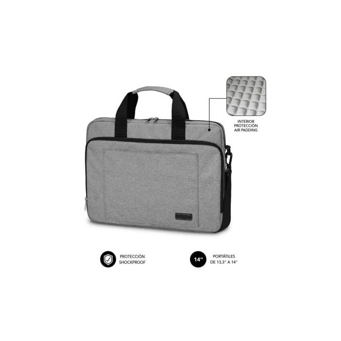 Maletín Subblim Air Padding Laptop Bag para Portátiles hasta 14'/ Cinta para Trolley/ Gris | Maletines y Fundas