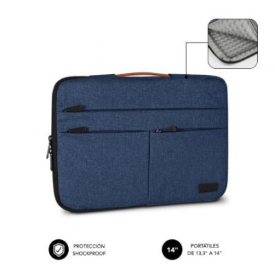Funda Subblim Air Padding 360 Sleeve para Portátiles hasta 14'/ Azul | Maletines y Fundas