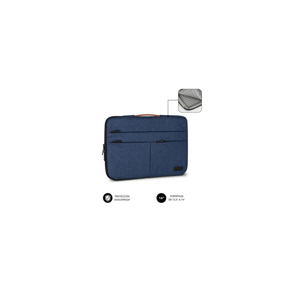 Funda Subblim Air Padding 360 Sleeve para Portátiles hasta 14'/ Azul | Maletines y Fundas