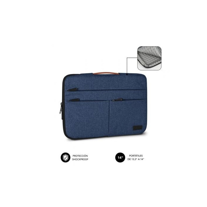 Funda Subblim Air Padding 360 Sleeve para Portátiles hasta 14'/ Azul | Maletines y Fundas