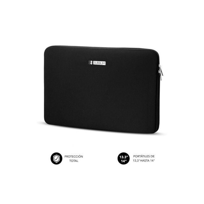 Funda Subblim Business Laptop Sleeve Neoprene para Portátiles 13.3'-14'/ Negra | Maletines y Fundas