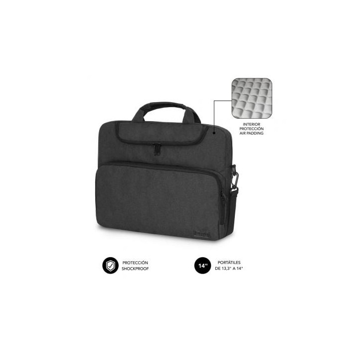 Maletín Subblim Air Padding para Portátiles hasta 14'/ Gris Oscuro | Maletines y Fundas