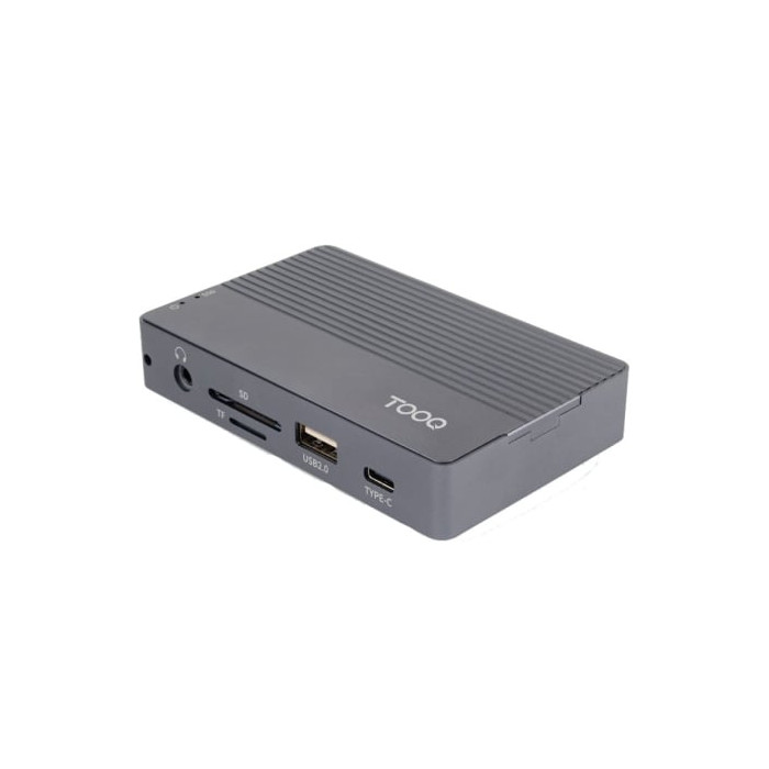 Docking USB Tipo-C TooQ TQE-2242G/ Ranura SSD M.2/ 1xHDMI/ 1xRJ45/ 1xUSB/ 1xUSB Tipo-C/ 1xLector Tarjetas/ 1x Jack 3.5/ 1xUSB Ti