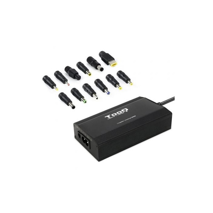Cargador de Portátil TooQ TQLC-100BS01M/ 1xUSB/ 100W/ Manual/ 12 Conectores/ Voltaje 12-24V | Cargadores