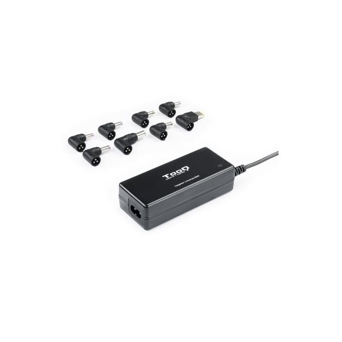 Cargador de Portátil TooQ TQLC-65BS02AT/ 65W/ 1xUSB/ Automático/ 8 Conectores/ Voltaje 18.5-20V/ 1 USB | Cargadores