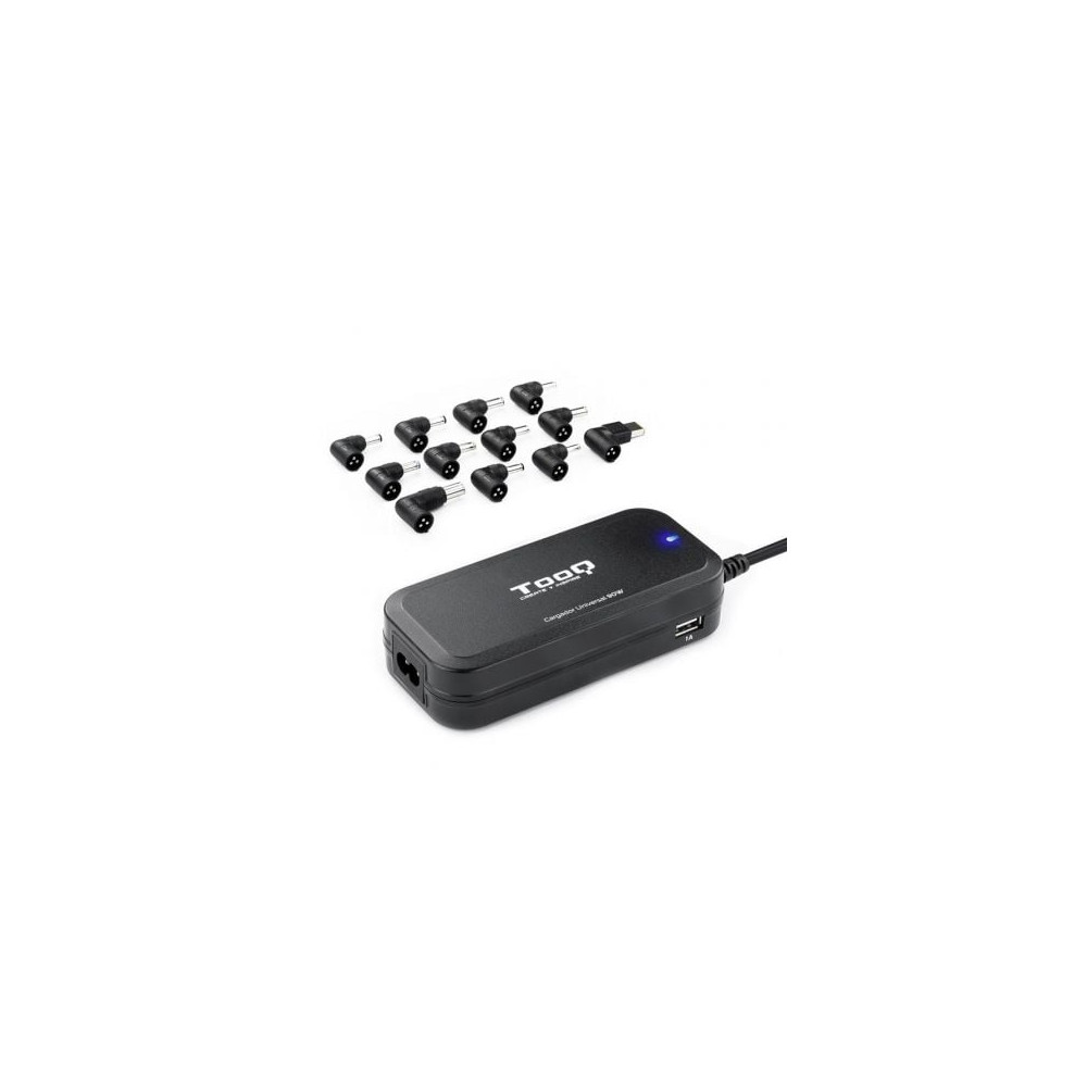 Cargador de Portátil TooQ TQLC-90BS02AT/ 90W/ 2xUSB/ Automático/ 12 Conectores/ Voltaje 12-20V | Cargadores