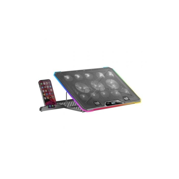 Soporte Refrigerante Mars Gaming MNBC13 para Portátiles hasta 17'/ Iluminación LED | Bases Refrigeradoras