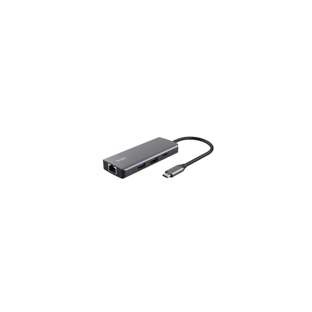 Docking USB Tipo-C Trust Dalyx/ 2xUSB/ 2xUSB Tipo-C/ 1xHDMI 4K/ 1xRJ45/ Gris | Docks