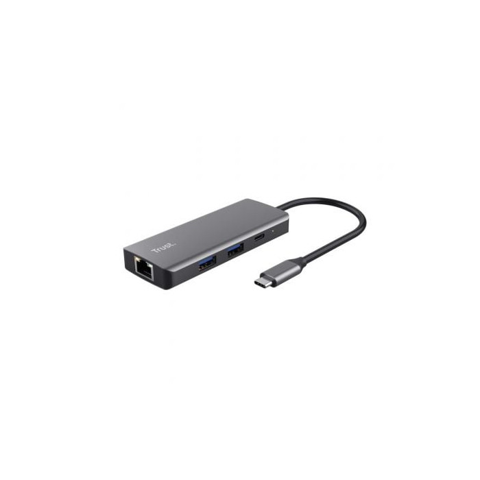 Docking USB Tipo-C Trust Dalyx/ 2xUSB/ 2xUSB Tipo-C/ 1xHDMI 4K/ 1xRJ45/ Gris | Docks